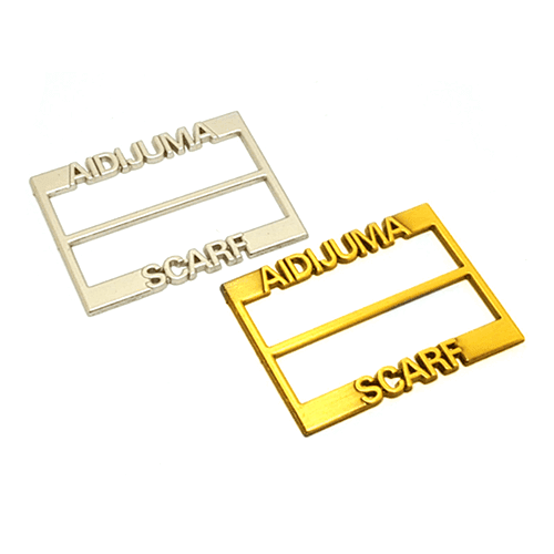 Made to order custom stainless steel name scarf rings no minimum makers personalized scarf buckles with logo and brand name small quantity manufacturers and suppliers websites